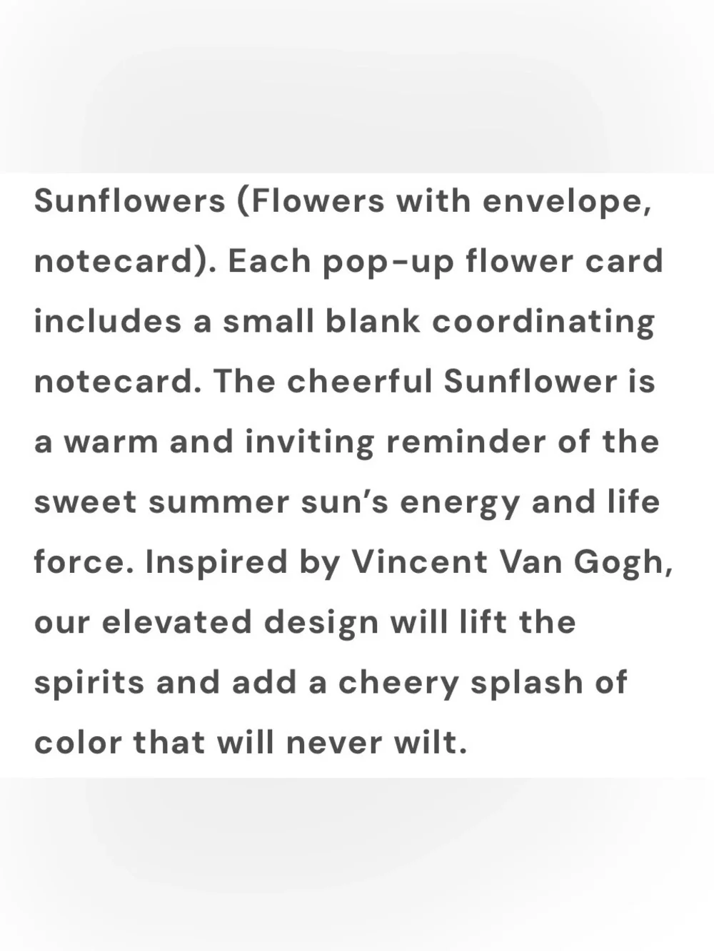 NWT VAN GOGH INSPIRED LIFE LIKE SUNFLOWER POP-UP BOUQUET & VASE W/ CARD 2 MATCH